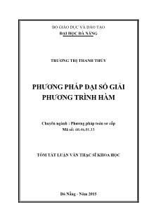 Tóm tắt Luận văn Phương pháp đại số giải phương trình hàm