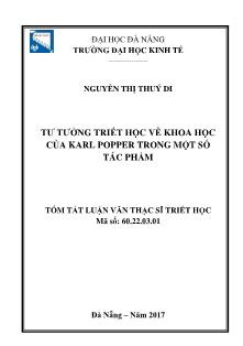 Tóm tắt Luận văn Tư tưởng triết học về khoa học của Karl Popper trong một số tác phẩm