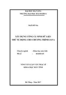 Tóm tắt Luận văn Xây dựng công cụ sinh dữ liệu thử tự động cho chương trình Java