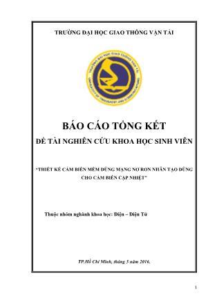 Báo cáo Đề tài Thiết kế cảm biến mềm dùng mạng nơ ron nhân tạo dùng cho cảm biến cặp nhiệt