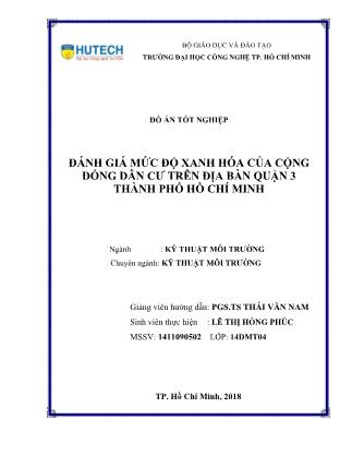 Đồ án Đánh giá mức độ xanh hóa của cộng đồng dân cư trên địa bàn Quận 3 thành phố Hồ Chí Minh