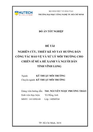 Đồ án Nghiên cứu, thiết kế sổ tay hướng dẫn công tác bảo vệ và xử lý môi trường cho chiến sĩ mùa hè xanh và người dân tỉnh Vĩnh Long