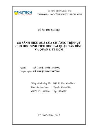 Đồ án So sánh hiệu quả của chương trình 3T cho học sinh Tiểu học tại quận Tân Bình và Quận 1, thành phố Hồ Chí Minh