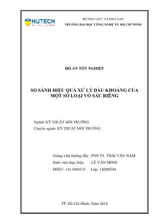Đồ án So sánh hiệu quả xử lý dầu khoáng của một số loại vỏ sầu riêng