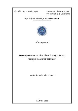 Luận án Dao động phi tuyến yếu của hệ cấp ba có đạo hàm cấp phân số - Bùi Thị Thúy