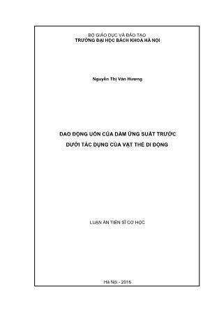 Luận án Dao động uốn của dầm ứng suất trước dưới tác dụng của vật thể di động