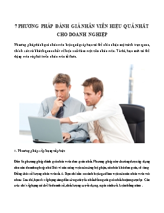 7 Phương pháp đánh giá nhân viên hiệu quả nhất cho doanh nghiệp