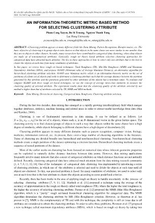 An information-theoretic metric based method for selecting clustering attribute