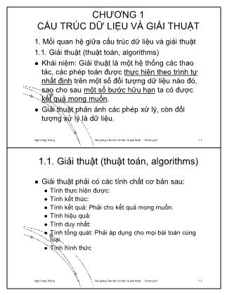 Bài giảng Cấu trúc dữ liệu và giải thuật - Chương 1: Cấu trúc dữ liệu và giải thuật - Ngô Công Thắng