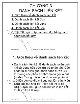 Bài giảng Cấu trúc dữ liệu và giải thuật - Chương 3: Danh sách liên kết - Ngô Công Thắng