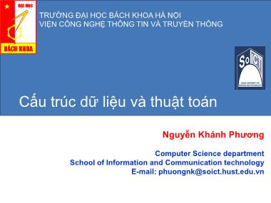 Bài giảng Cấu trúc dữ liệu và thuật toán - Chương 1: Các khái niệm cơ bản - Nguyễn Khánh Phương