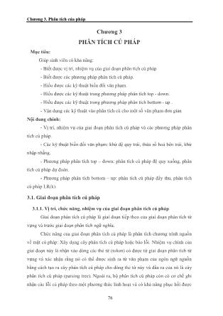 Bài giảng Chương trình dịch (Phần 2)