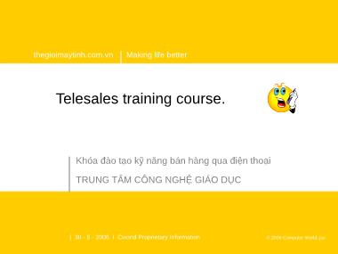Bài giảng Chuyên đề Telesales training course