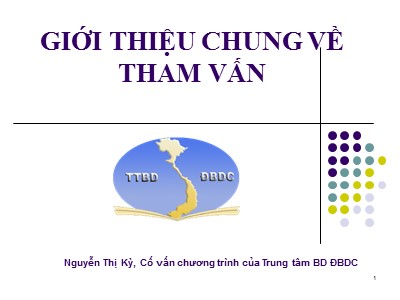 Bài giảng Giới thiệu chung về tham vấn - Nguyễn Thị Kỳ