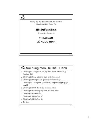 Bài giảng Hệ điều hành - Chương 1: Tổng quan về hệ điều hành - Thoại Nam