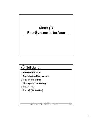 Bài giảng Hệ điều hành - Chương 8: File-System Interface - Thoại Nam