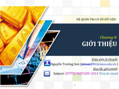 Bài giảng Hệ quản trị cơ sở dữ liệu - Chương 0: Giới thiệu - Nguyễn Trường Sơn