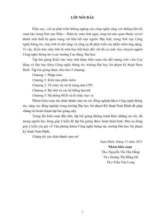 Bài giảng Kiến trúc máy tính (Phần 1)