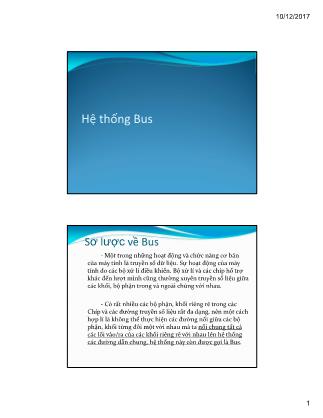 Bài giảng Kiến trúc máy tính và hợp ngữ - Bài: Hệ thống Bus