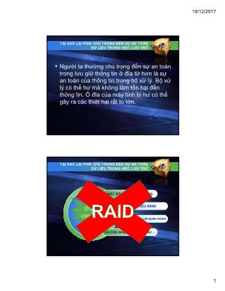 Bài giảng Kiến trúc máy tính và hợp ngữ - Bài: RAID