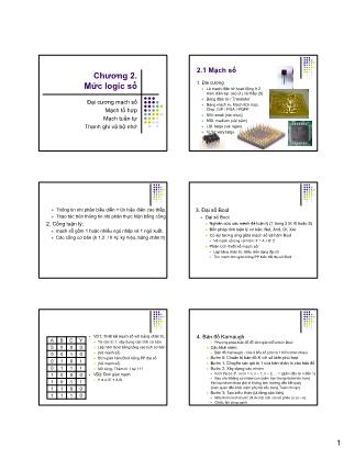 Bài giảng Kiến trúc máy tính và hợp ngữ - Chương 2: Mức logic số