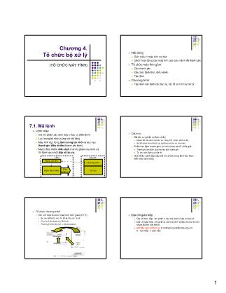 Bài giảng Kiến trúc máy tính và hợp ngữ - Chương 4: Tổ chức bộ xử lý - Phần A: Tổ chức máy tính