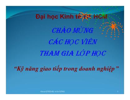 Bài giảng Kỹ năng giao tiếp trong kinh doanh - Phần 2: Quá trình giao tiếp - Chương 8: Kỹ năng viết