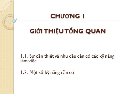 Bài giảng Kỹ năng làm việc nhóm - Chương 1: Giới thiệu tổng quan