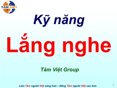 Bài giảng Kỹ năng lắng nghe (Mới)