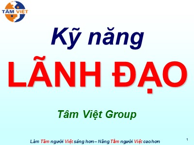 Bài giảng Kỹ năng lãnh đạo (Mới)