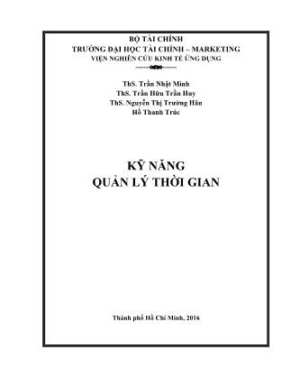 Bài giảng Kỹ năng quản lý thời gian - Trần Nhật Minh