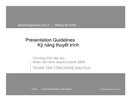Bài giảng Kỹ năng thuyết trình (Presentation Guidelines)