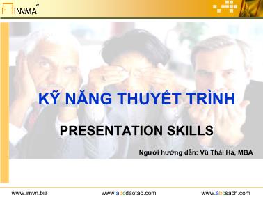 Bài giảng Kỹ năng thuyết trình - Vũ Thái Hà