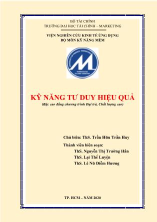 Bài giảng Kỹ năng tư duy hiệu quả - Trần Hữu Trần Huy