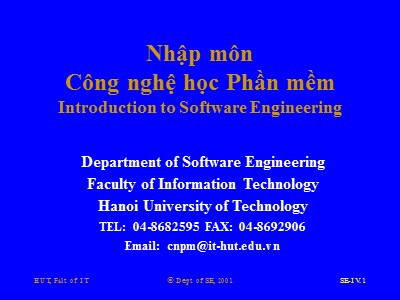 Bài giảng Nhập môn Công nghệ học phần mềm - Phần IV: Thiết kế và lập trình