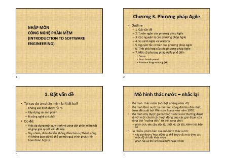 Bài giảng Nhập môn công nghệ phần mềm - Chương 3: Phương pháp Agile