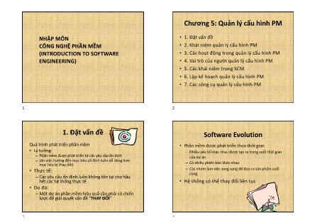 Bài giảng Nhập môn công nghệ phần mềm - Chương 5: Quản lý cấu hình phần mềm