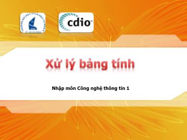 Bài giảng Nhập môn Công nghệ thông tin 1 - Chương: Xử lý bản tính