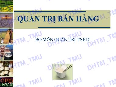Bài giảng Quản trị bán hàng (Bản đầy đủ)