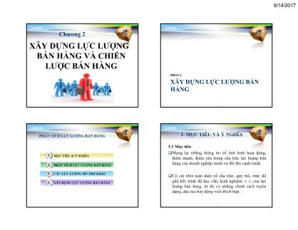 Bài giảng Quản trị bán hàng - Chương 2: Xây dựng lực lượng bán hàng và chiến lược bán hàng - Huỳnh Hạnh Phúc