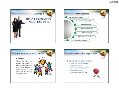 Bài giảng Quản trị bán hàng - Chương 5: Huấn luyện về kỹ năng bán hàng - Huỳnh Hạnh Phúc
