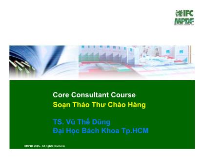 Bài giảng Soạn thảo thư chào hàng - Vũ Thế Dũng