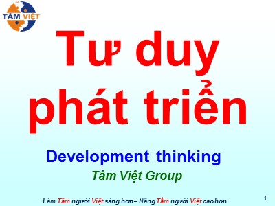 Bài giảng Tư duy phát triển (Development thinking)
