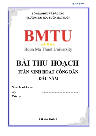 Bài thu hoạch tuần sinh hoạt công dân đầu năm ngành Y đa khoa