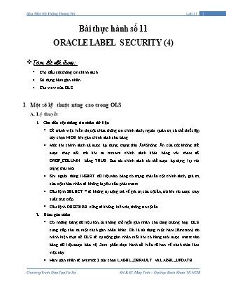 Bài thực hành Bảo mật hệ thống thông tin - Bài thực hành số 11: Oracle Label Security (4)