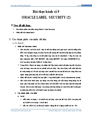 Bài thực hành Bảo mật hệ thống thông tin - Bài thực hành số 9: Oracle Label Security (2)