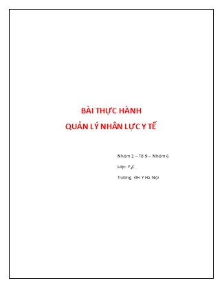 Bài thực hành Quản lý nhân lực y tế