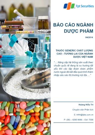 Bài thuyết trình Báo cáo ngành Dược phẩm