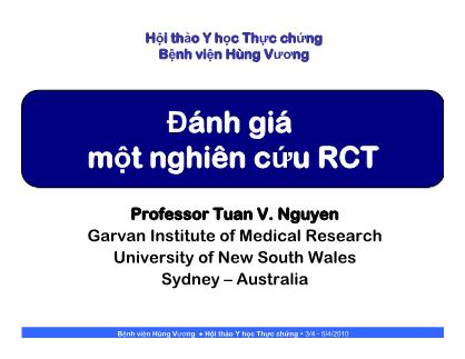 Bài thuyết trình Đánh giá một nghiên cứu RCT