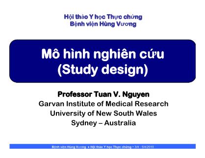 Bài thuyết trình Mô hình nghiên cứu (Study design)